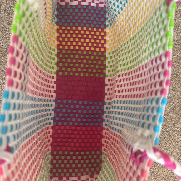 Lilly Pulitzer Summer Beach Tote bag woven Multicolor pink stripes - Picture 6 of 7